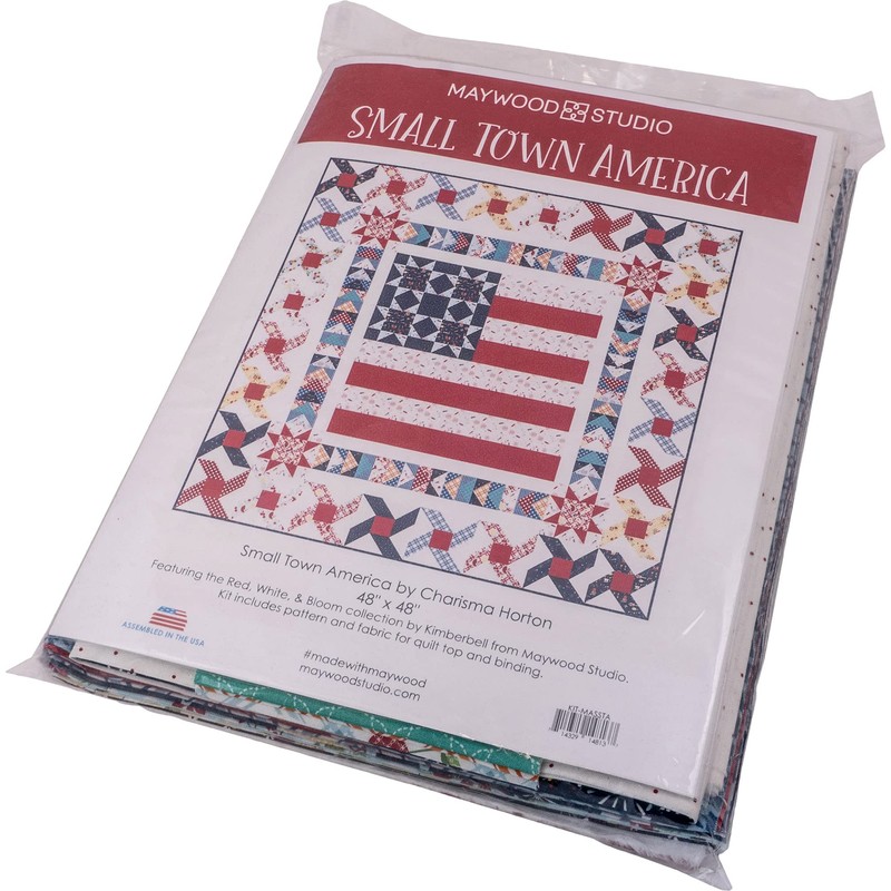 KimberBell Red, White & Bloom Small Town America Quilt Kit