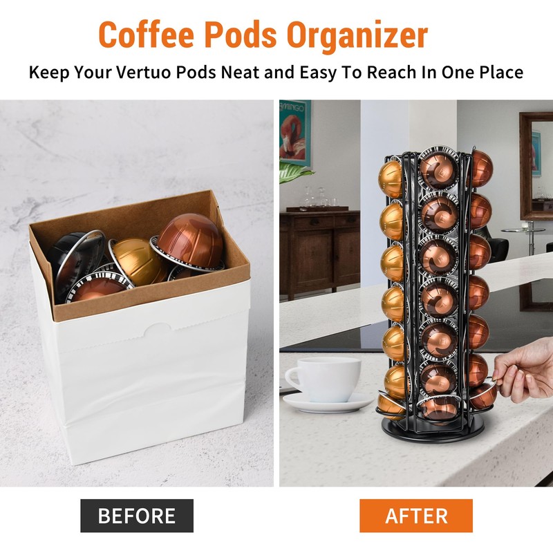 Rixordd 360° Spinning Coffee Pod Carousel Stand | Holds 35