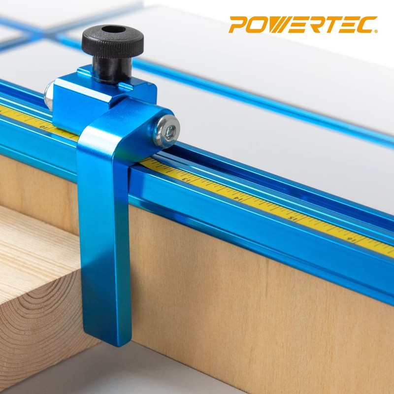 POWERTEC 71131 Aluminum Double T-Track Fence Cap Kit, Right to
