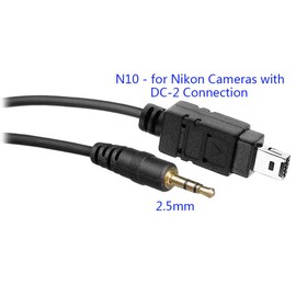 PHOLSY 2.5mm N10 Off-Camera Remote Cable for Nikon Z5, Z7, Z7-II, Z6, Z6-II, D750, D780, D7500, D7200, D7100, D5600, D5500, D5300, D610, D600, D90, P7700, P7800, P950, Replaces Nikon MC-DC2 Cable
