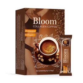 Bloom Collagen Coffee, Organic Coffee Powder 1% Collagen, Instant Coffee for Women and Men (5g*12)