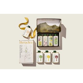 Heraclea Extra Virgin Olive Oil, Organic Olive Oil, Extra Virgin, Cold Pressed, Polyphenol Rich Olive Oil, Aegean Flavors Gift Box, Infused Olive Oils Gift Set, Four 5.9oz Bottles