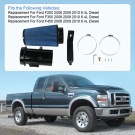 Cold Air Intake Kit 6.4 Diesel Filter System Air Intake Pipe with Oiled Filter Replacement for 2008-2010 Ford F-250 F-350 F-450 Super Duty Power stroke Diesel Engine 6.4L