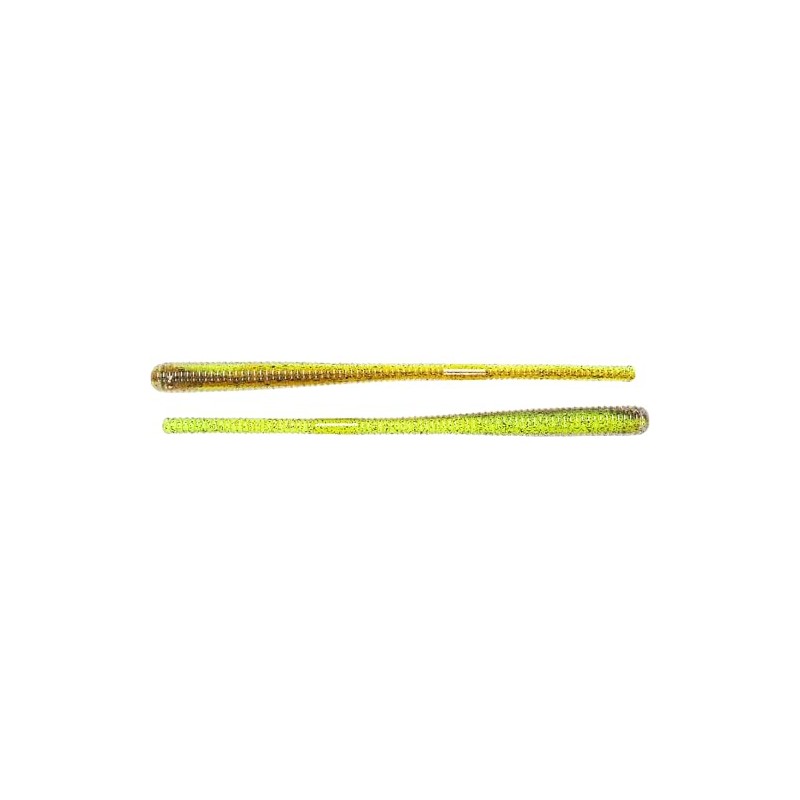 4.5" Finesse Worm-Chartreuse/Brown-10CT