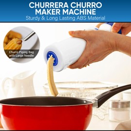 StarBlue Churrera Churro Maker and Filler Set with FREE Recipe Book - Easy Piping Nozzle Tool for Deep Fry Stuffed Churro