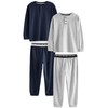 NEXT 2 x Long Sleeve Pyjamas 100% Cotton, Navy/grey