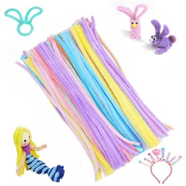 jijAcraft 200Pcs Pipe Cleaners Chenille Stems, Macaron 7 Colors Pipe Cleaners for Christmas DIY Craft, 12 inch Crafting Pipe Cleaners, 6mm Chenille Stem for Holiday Decor, New Year Decor