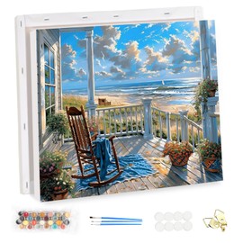 EOBROMD Paint by Numbers Adult Kit with Frame Landscape, DIY Beach peinture a numero adulte Paint by Number on Canvas Crafts, Paint by Numbers for Home Decor 40x30cm