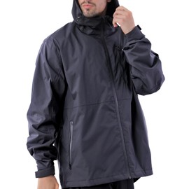 ENDIRAD Mens Rain Jacket, Lightweight Waterproof Windproof Hooded Raincoat, with Side zip Breathable Hiking Golf Outdoor Coat Windbreaker