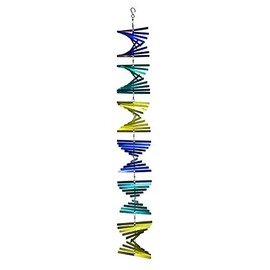 In the Breeze Stacked Shimmer Helix Hanging Wind Spinner, Stainless Steel, Cascade,7056