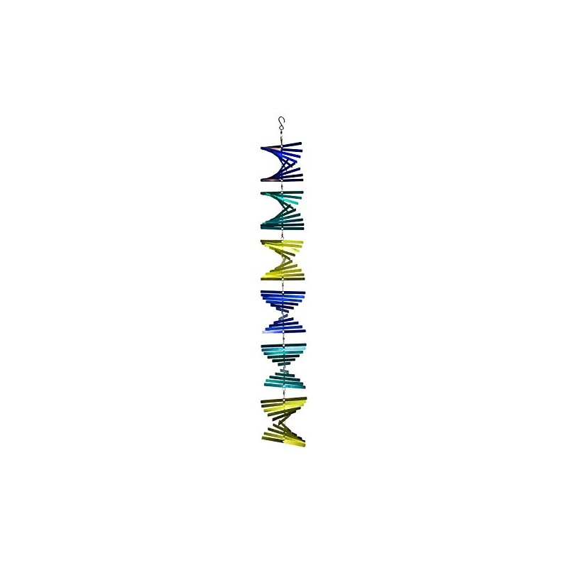 In the Breeze Stacked Shimmer Helix Hanging Wind Spinner, Stainless