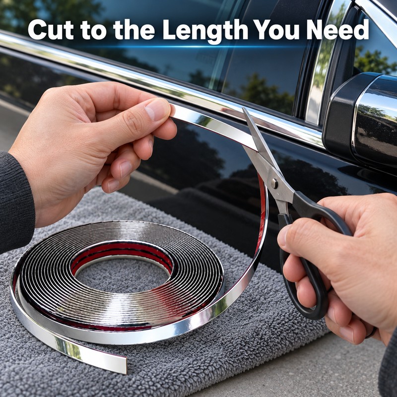 5M Silver Chrome Car Styling Trim Strip, 6-30 mm Width