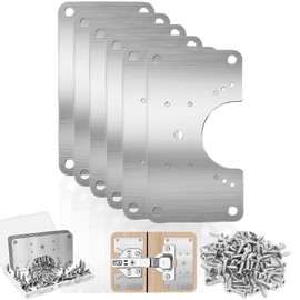 6 Pcs Cabinet Hinge Repair Plate, Hinge Repair Board, Cabinet Hinges Repair Brackets with Screws, Metal Hinges Repair Fixing Plates