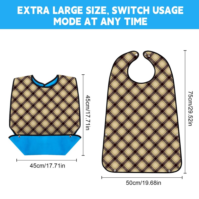 BSFHH 3 Pack Adult Bibs for Eating Waterproof and Washable