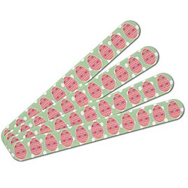 Cute Easter Egg Pink with Hearts Double-Sided Nail File Emery Board Set 4 Pack