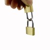 JNAWA Mini Padlock with Keys Long Shackle Solid Brass Padlocks