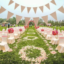 PandaCherry_jp Total Length Approx. 32.8 ft (10 m), Garland, Flag Garland, Triangle Flag, DIY, Banner, Garland, Birthday Party, Birthday, Christmas, Decoration, Garden, Interior Decoration, Photos, Tools, Linen (32.8 ft (10 m)