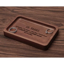 Unbranded 10 Years Anniversary Walnut Wood Tray Gifts for Him Her Wooden Ring Dish Gift