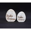 FRANK FLECHTWAREN Decorative Egg Happy Easter, Set of 2, Wood,