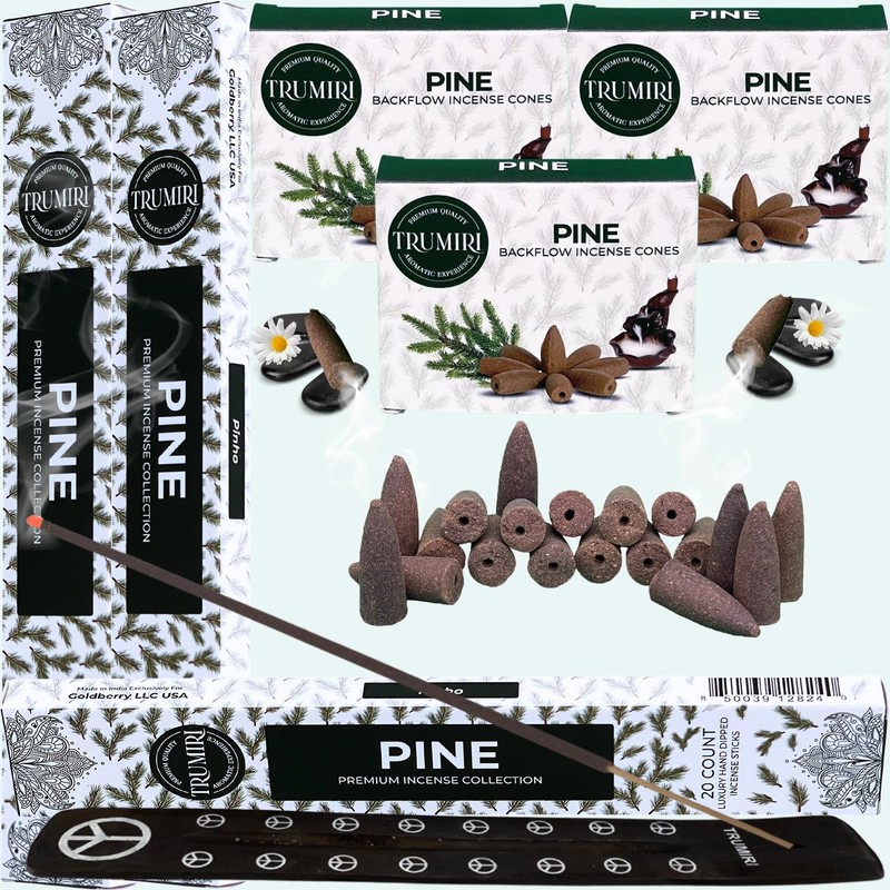 Pine Incense Sticks & Backflow Cones for Waterfall - 60