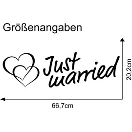 Just Married Wedding Car Sticker Film Wall Sticker Decoration (Red, KX055 Just Married 1)