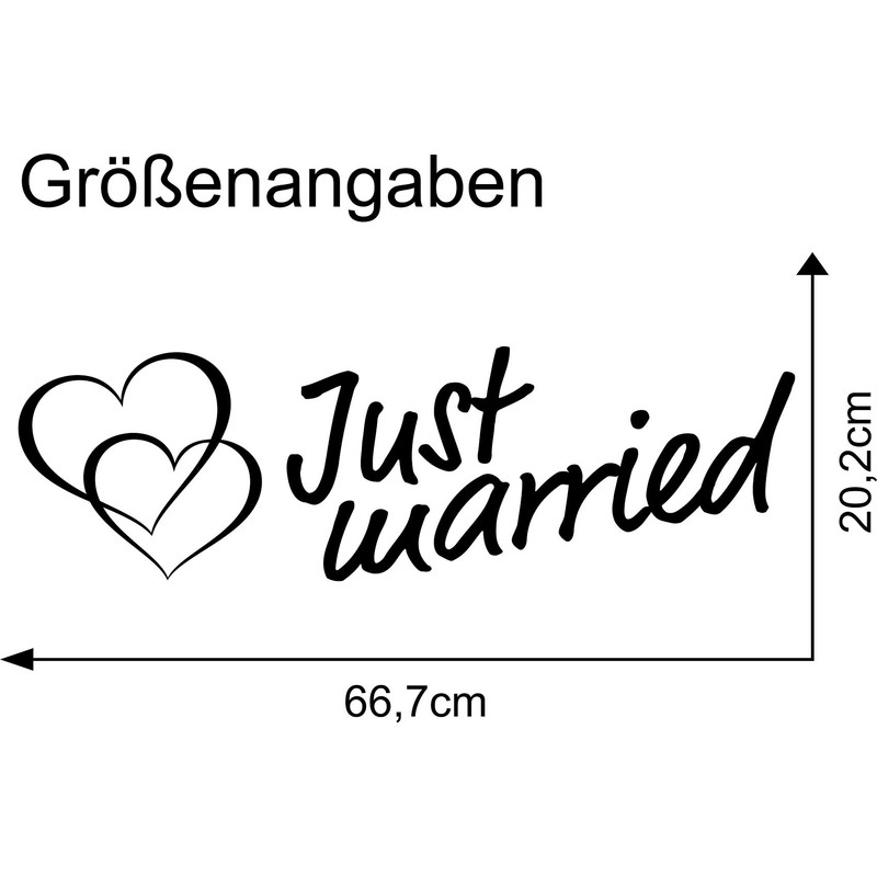 Just Married Wedding Car Sticker Film Wall Sticker Decoration (Red,