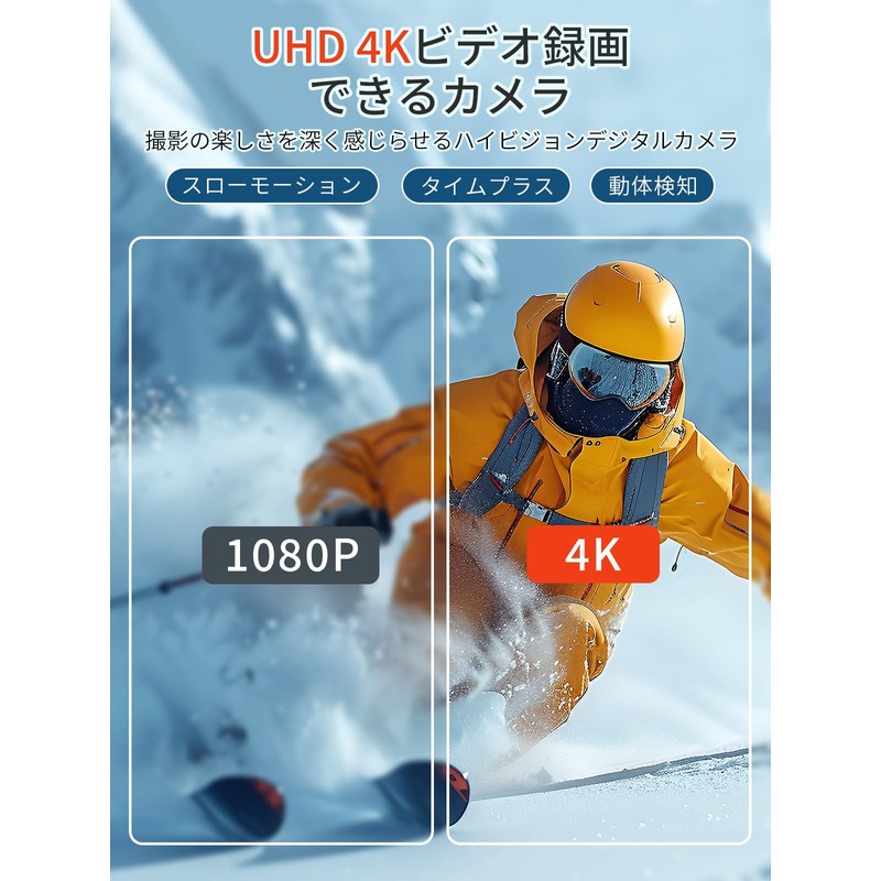 Moledro 4K Digital Camera, 50 Megapixels, Flashlight Function, Dual Camera,