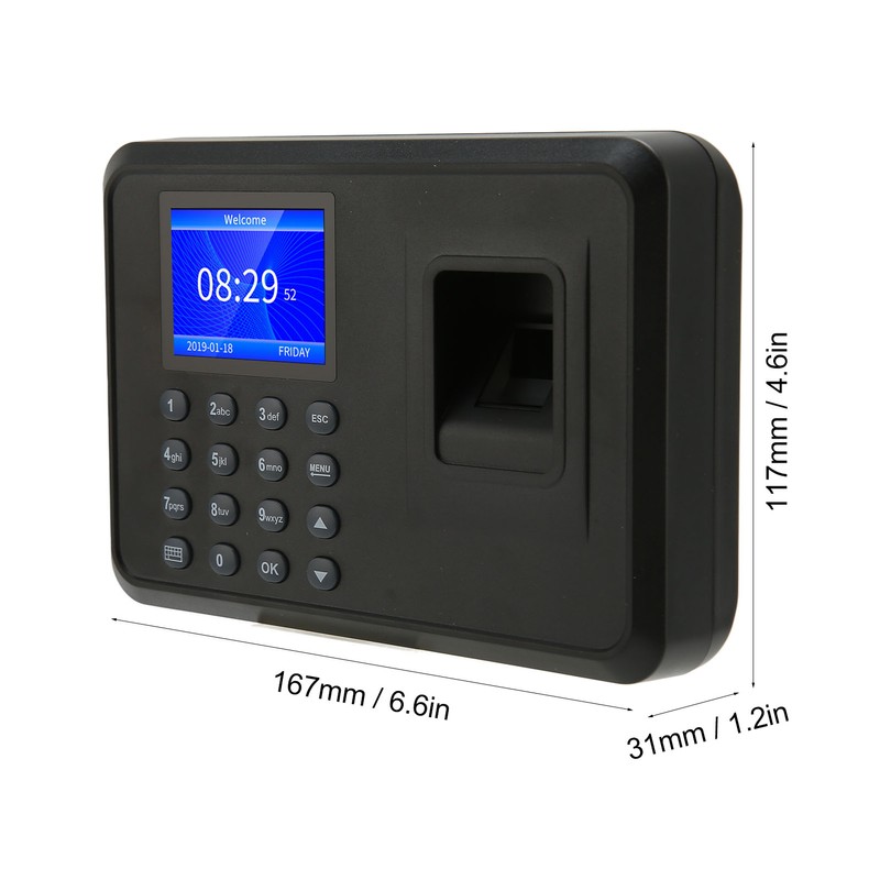 Fingerprint Attendance Machine 2.4 Inch 1000 User Capacity Name Display