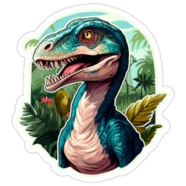 Velociraptor Sticker Decal Vinyl Small Waterproof for Water Bottle Mug Passport Book Scrapbook Notebook Laptop Tumbler Skateboard Computer Phone Size Funny Gift Car Stickers ID44990