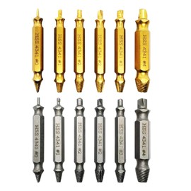 12 Stück Schraubenausdreher Set, Beschädigte Schrauben Entferner, Linksdreher mit Sechskant-Schaft, Schrauben Ausdrehwerkzeug, für Beschädigte Schrauben (Gold/Silber)