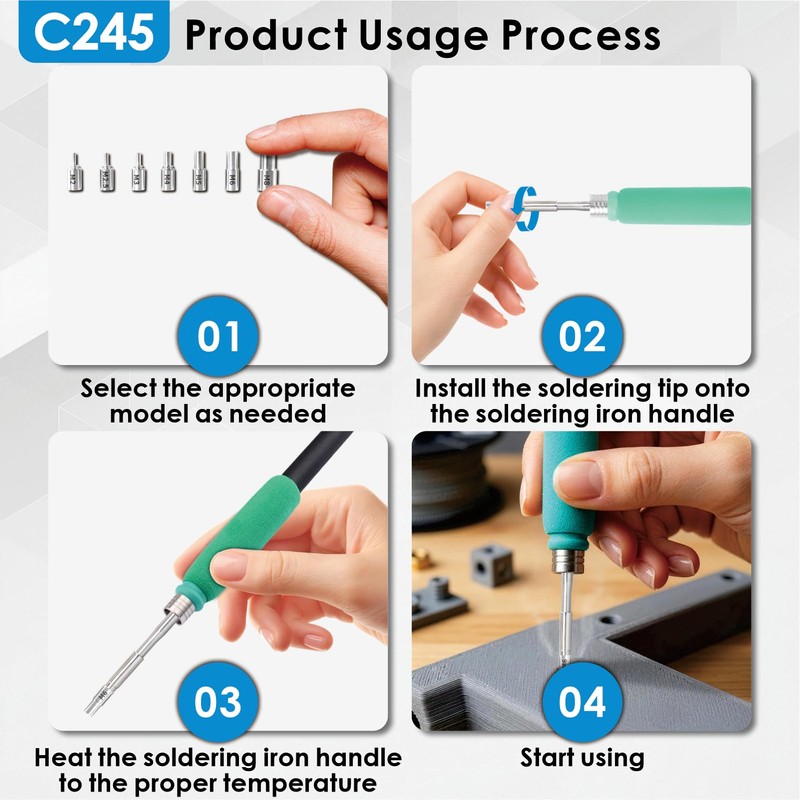 Upgrade Heat Set Insert Tool, Soldering Iron Tips with M2
