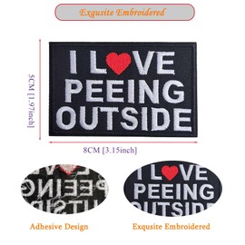 I Love Peeing Outside Patch, Soft Thin Sew On Iron on Embroidered Patch Emblem Badge for Clothes Hats Bags Jacket Jeans Backpacks
