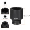 sourcing map 6-Point Impact Socket 3/4" Drive 42mm Metric 40Cr