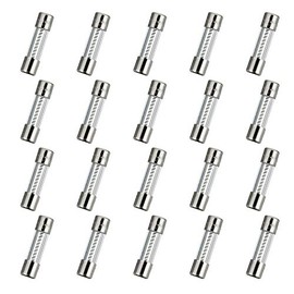 HUAREW T6.3AL250V 20 Pcs 5x20mm Slow Blow Glass Fuse 6.3A 250V 0.2 x 0.78 inch time delay Fuse