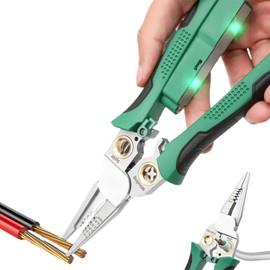 8 In 1 Wire Stripper With Voltage Tester, Multi-Function Electric Wire Stripping Tool For Cutting And Pulling Pliers, Electrician Repair Tool, Wire Strippers Electrical (Green)