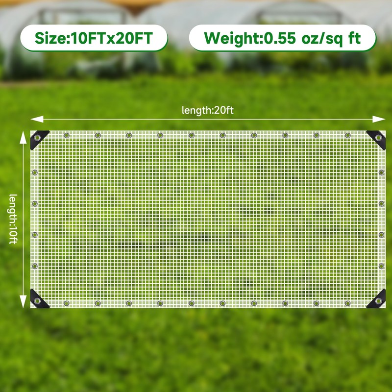 Clear Greenhouse Plastic Covering, 16Mil Thickness Heavy Duty Clear tarp