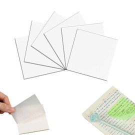 LEIDSANY Notas adhesivas transparentes, Transparent Sticky Notes de colores extraíble y reposicionable para lectura, aprendizaje, registrar, distinguir. blanco transparente 6 paquetes de 300 hojas.