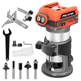 Fexrror Cordless Compact Router for Makita Battery, Brushless Wood Router with 6 Variable Speeds, 30000 RPM for Woodworking, Cordless Palm Router Tool with 5PCS Router Bits, Dust Hood (Tool Only)