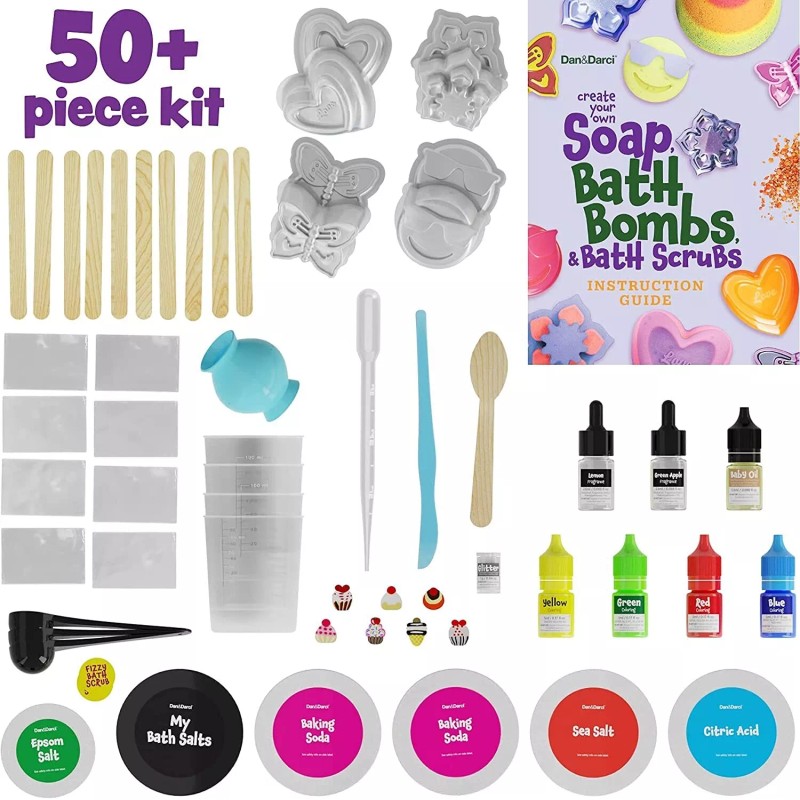 Dan&Darci Soap & Bath Bomb Making Kit for Kids, 3-in-1