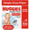 Huggies Simply Clean Unscented Baby Wipes, 11 Pack, 704 Total