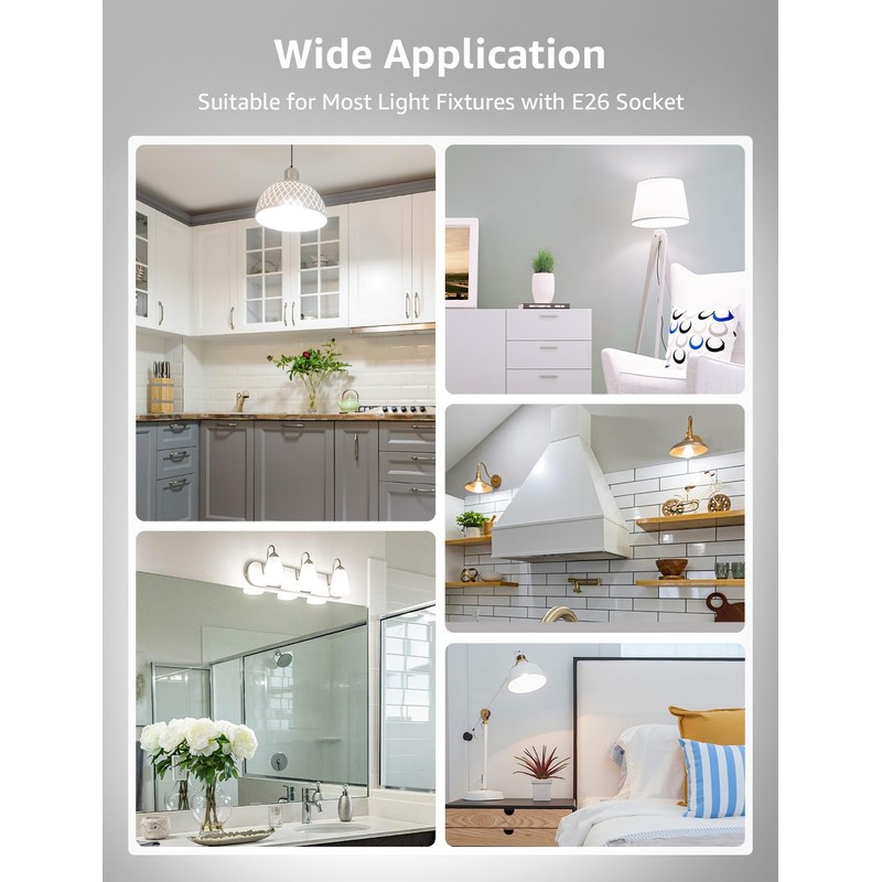 Lepro Dimmable LED Light Bulbs 60 Watt Equivalent, 9.5W 800LM