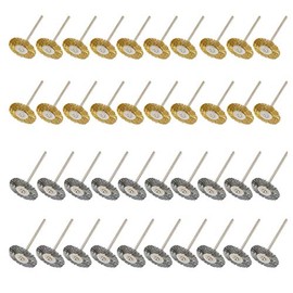 Yasumai 40 PC Brass Steel Wire Cup Wheel Brushes for Die Grinder Accessories Rotary Tools Polishing Buffing Clean Wheels Shank 3mm