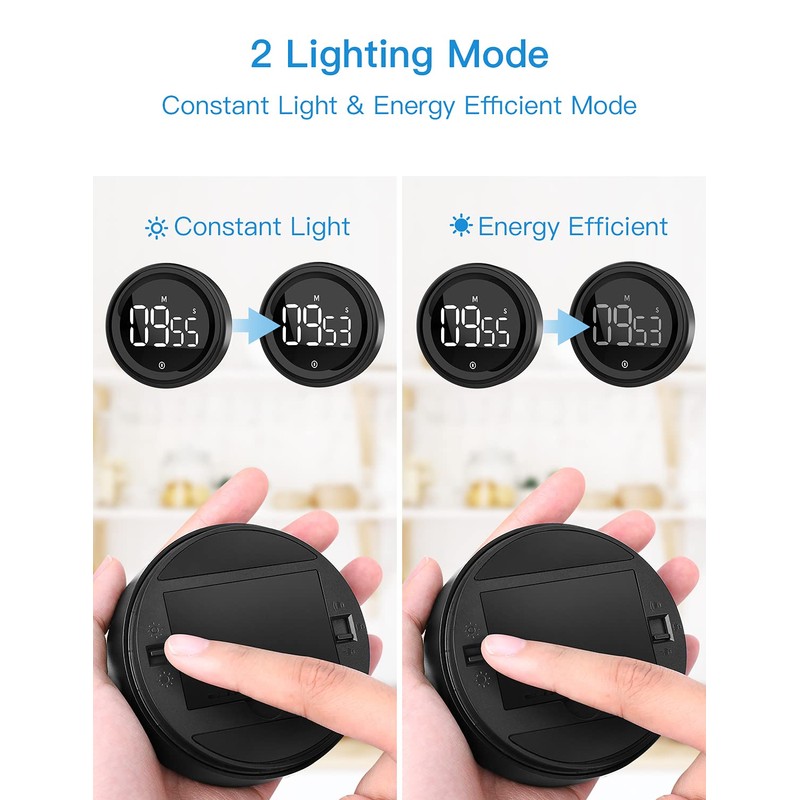 LIORQUE Digital Kitchen Timer Magnetic Countup Countdown Cooking Timer Gym