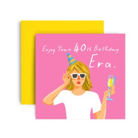 Huxters 40th Birthday Card for Her Friend Female - Birthday Champagne Card for Mum Daughter Sister Auntie Girls Birthday 14.8cm (40th)