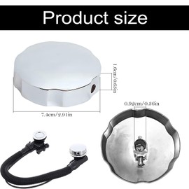 JINJUMEI Twist Handle Bathtub, Twist Handle Bathtub, Bathtub Drain Knob, Bath Knob, Pop-Up Bathtub Control Knob, Chrome-Plated Aluminium Alloy Bath Plug Knob