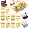 Rustark 20 Sets Gold Antique Small Box Hinges Right Latch