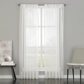 Soho Voile Sheer Pinch Pleat/Back Tab Single Curtain Panel, 29 by 120", White