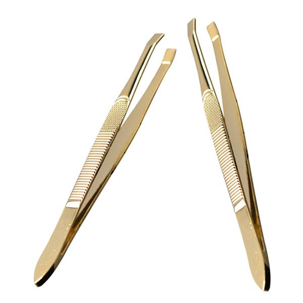 TOVINANNA 2pcs Eyebrow Clamping Eyebrow Trimming Tweezers Face Tweezers Eyelash