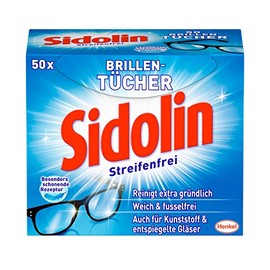 Sidolin Glasses Wipes, Pack of 2 (2 x 50 Pieces)