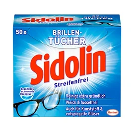 Sidolin Glasses Wipes, Pack of 2 (2 x 50 Pieces)